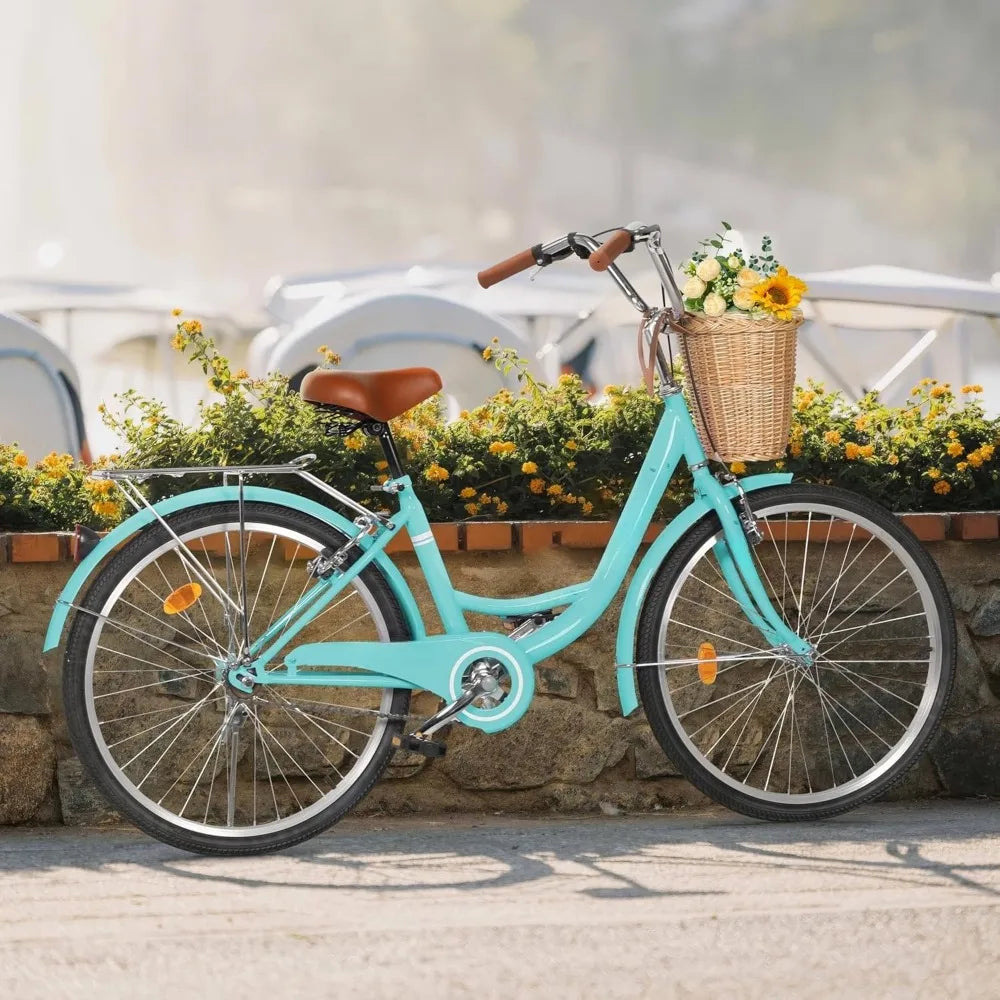Beach Cruiser Bike, Commuter Bicycle for Adult and Women,High-Carbon Steel Comfortable City, Customized