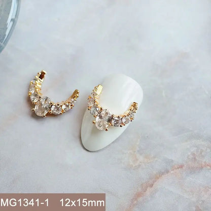 10pcs/lot Luxury No Fading Bow Butterfly Arc Nail Art Parts Zircon Crystal Manicure Nails Accesorios Supplies Decorations Charms