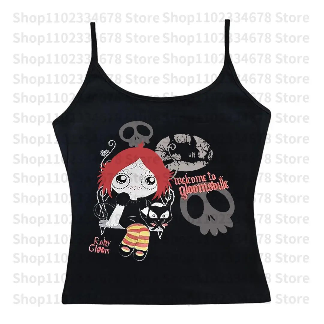 Harajuku Goth Short Sleeve Y2K Style Letter Print Fairy Grunge Summer E-girl White Crop Top Slim 2000s Star Streetwear T-shirts