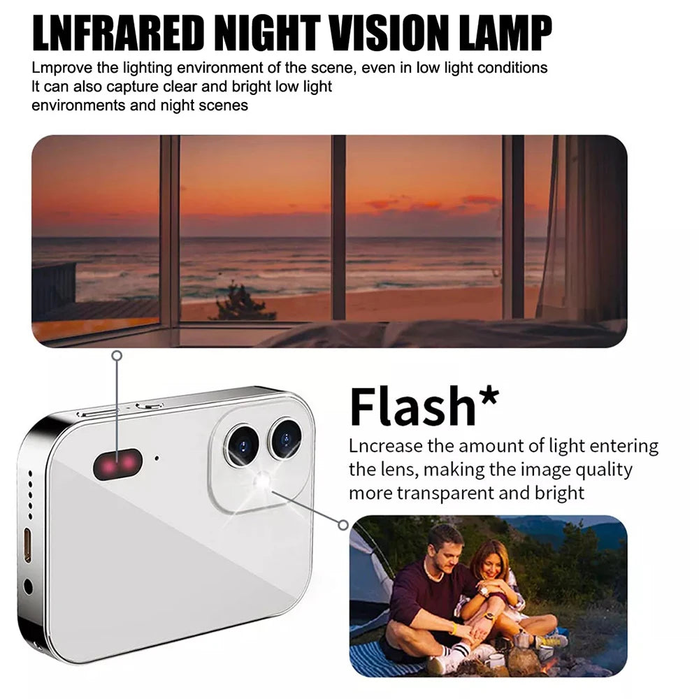 64GB 4K HD Digital Camera – Touchscreen Camcorder with 64MP Photos, Music Player, Night Vision & Vlogging Recorder