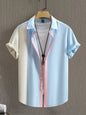 Men's short-sleeved casual comfortable and soft 3D pattern print shirt