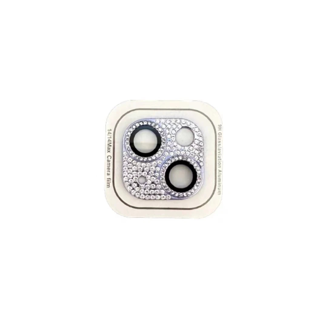 Luxury Camera Lens Film for IPhone 12/ 13/14 /15 Pro Max Mini 14 Plus Metal Glitter Diamond