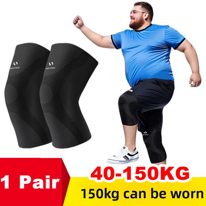 Plus‑Size Extra‑Large Knee Brace – 40–150KG Sports Support with Anti‑Slip Silicone for Running & Hiking
