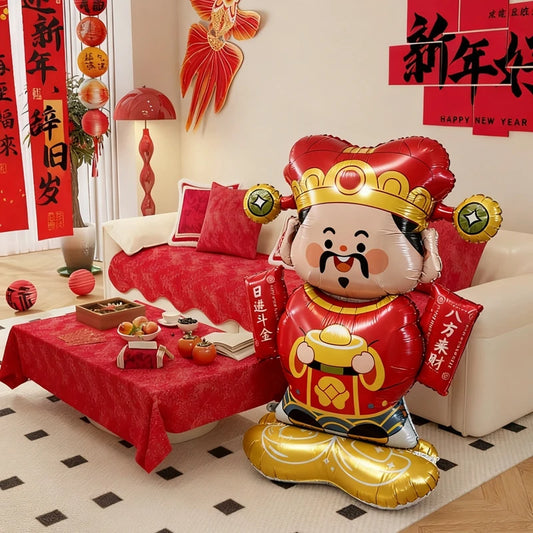 Chinese New Year God of Wealth Balloon 2026 Horse Year Spring Festival Party Balloon Decoration Props Spring Festival Supplies