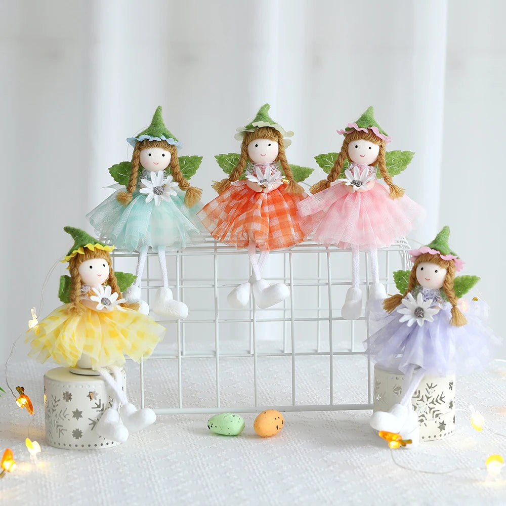 1pc Easter Flower Fairy Decoration Cute Rabbit Hanging Pendant Spring Easter Party Decor Birthday Baby Shower Supplies Kids Gift