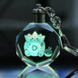 Pokemon Cartoons Anime Figure Pikachu Charizard Mewtwo Eevee Crystal  Collection Luminous Keychain Pendant Model  Kids Toy Gift