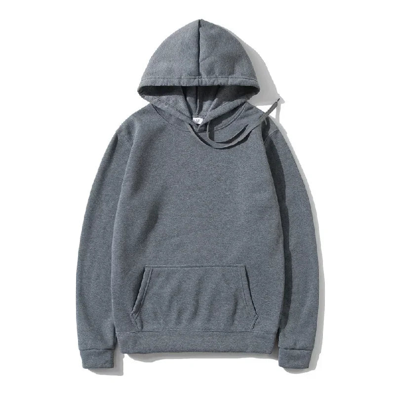 Men's and Women's Solid Color Pocket Pullover Hoodies