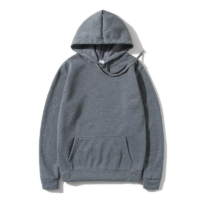Men's and Women's Solid Color Pocket Pullover Hoodies