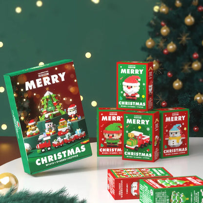 Christmas Micro Building Block Series Santa Claus Reindeer Puzzle Assembling Bricks Table Decoration