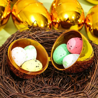 Easter Filling Eggs Golden Easter Decoration Egg Plastic Empty Simulation Eggshell Party Game Toys Festival Party Decor Supplies