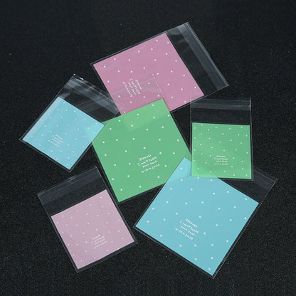 100pcs Transparent Self-adhesive Candy Gift Bags Little Dots Bread Toast Cookies Baking Packaging Bag Birthday Party Supplies