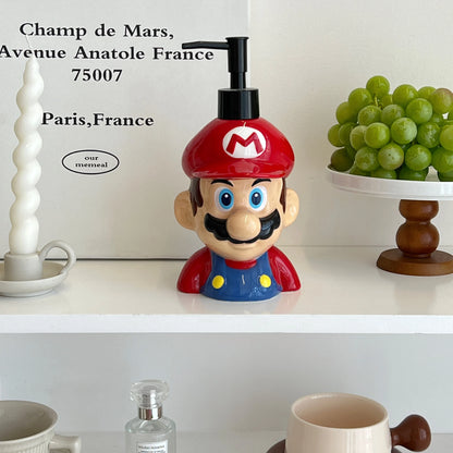 Super Mario Press Bottle – Refillable Shower Gel & Hand Soap Dispenser, Cute Bathroom Gift