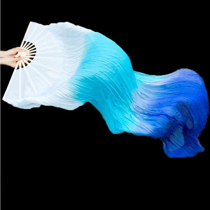 150cm Long Bamboo Silk Veil Fan With LED Light   Stage Performance Dance Costumes