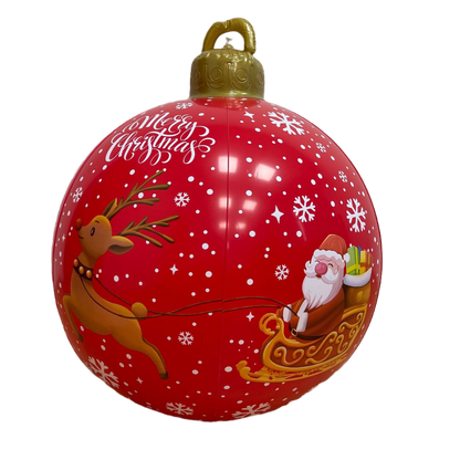 60CM Outdoor Christmas Inflatable Decorated Ball PVC Giant Big Balls Xmas Tree Decoration Inflatable Toy Ball Christmas Supplies