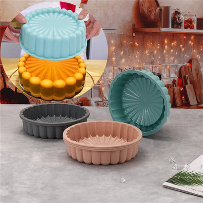 Silicone Cake Pan 10in Air Fryers Oven Baking Tray Round Silicone Cakes Pan Sponge Flan Mold Shortcake Baking Pan Silicone Molds