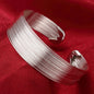 Trendy 925 Sterling Silver Bangles Bracelet Charms