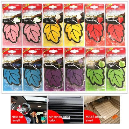 3-60 pieces Car Air Freshener, Natural Scented Tea Paper, Hanging Perfume Fragrance, Leaf Shape, Car Accessories, Interior.