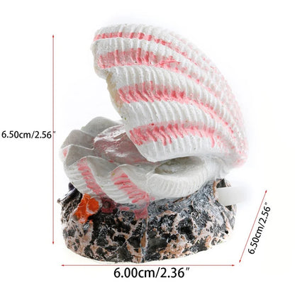 Shell Pearl & Air Stone Aquarium Fish Tank Bubbler Shell Bubbling Ornament Decoration Ornaments