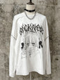 Subculture T Shirts Y2K Clothing Tees for Women  Gothic Punk Harajuku Gothic Unique T-shirts Fashion Japanese Kawaii Long Sleeve