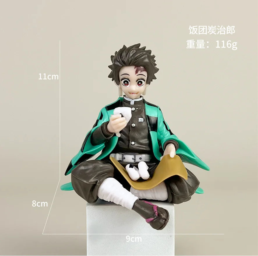 Hot Anime Demon Slayer Sit Eating High Quality Rice Figure All Style Tanjirou Nezuko Kyoujurou Tengen Tokitou Muichirou Figurine