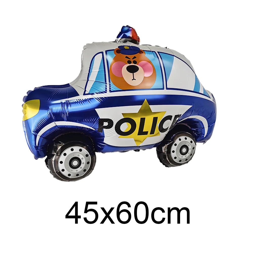1pc Large Transportation Balloon Racing Balloon Fire Truck Ambulance School Bus Excavator Motorcycle Balloon for Boys Birthday