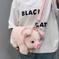 Pink Piglet Plush Shoulder Bag – Cute Large‑Capacity Cartoon Crossbody