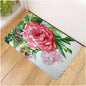 Sweet Rose Print Doormat Non-slip Floral Printed Floor Rug Washable Throw Carpet For Bathroom Living Room Kitchen Home Decor Mat