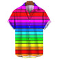 Hawaiian Men's Shirts Happy Pride Month Rainbow Design Summer Trends Casual Streetwear Men's Clothing Men's Short Sleeve Shirts
