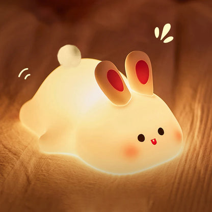 Cute Mini Panda Night Light LED Sleeping Animals Lamp Capybara Rabbit Lamp for Home Desktop Orname nParty Favors Gift