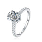 Oval Cut Moissanite Rings for Women 925 Sterling Silver Lab Diamond Wedding Engagement Ring Gemstone Band  1ct 2ct 3ct