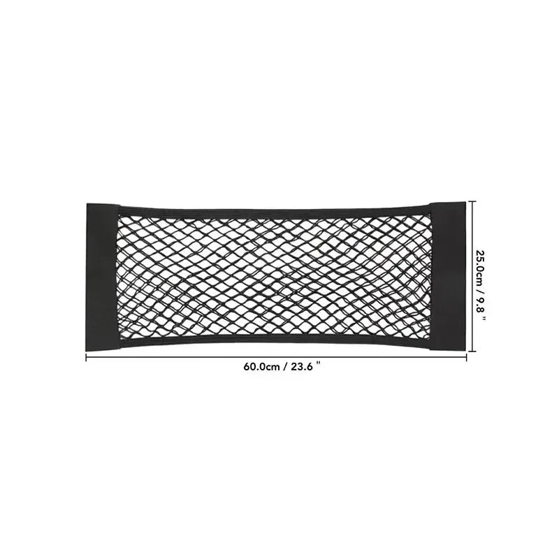 1pc Universal Car Storage Bag Double Mesh Trunk Storage Net, Car Built-in Storage Bag, Car Fire Extinguisher Fixed Net Organizer