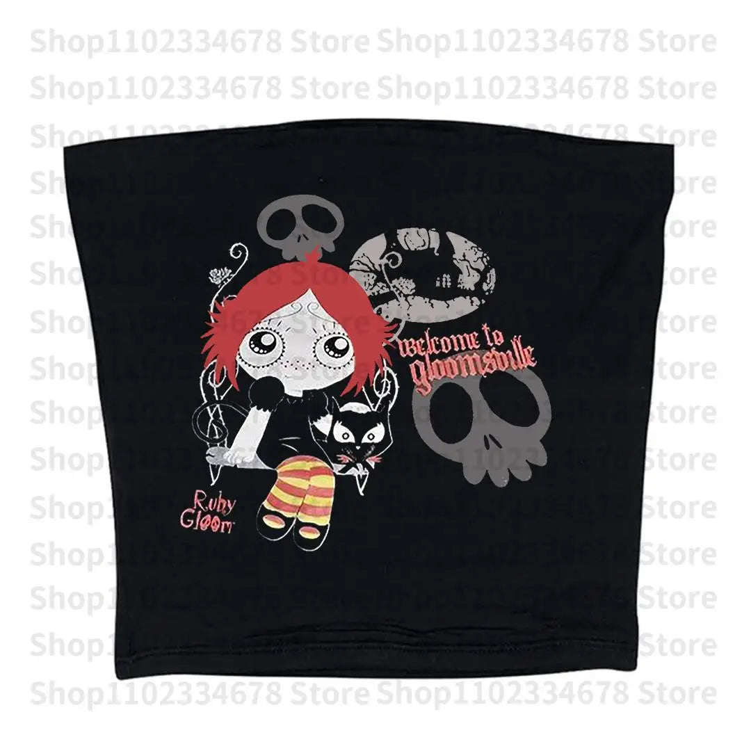 Harajuku Goth Short Sleeve Y2K Style Letter Print Fairy Grunge Summer E-girl White Crop Top Slim 2000s Star Streetwear T-shirts
