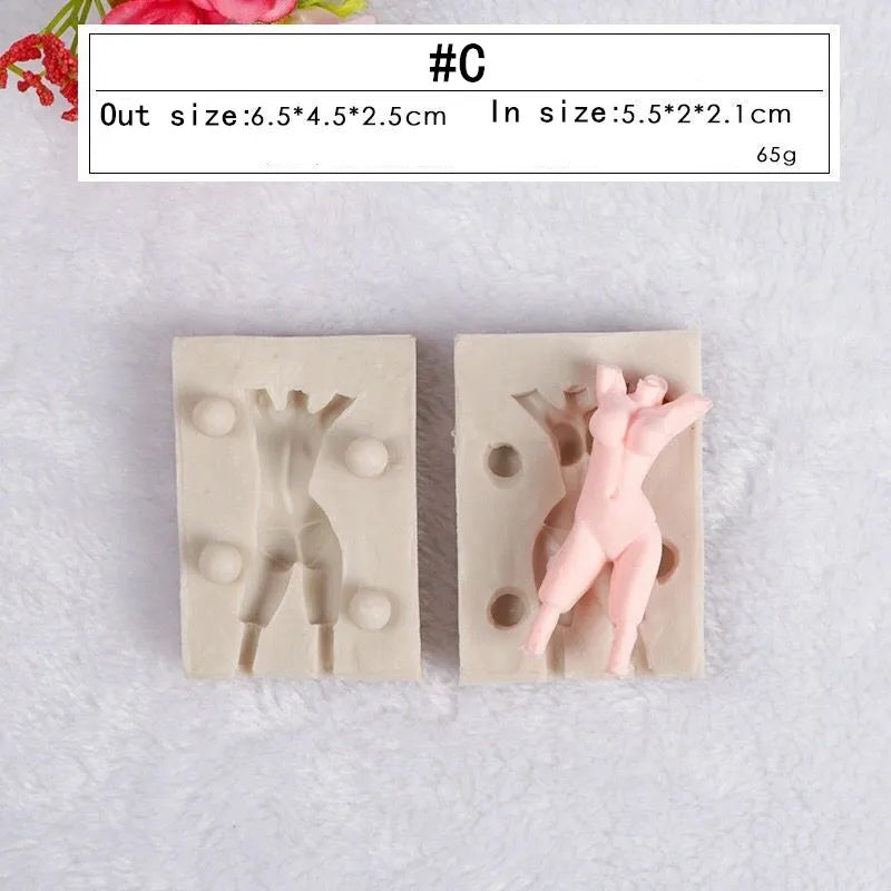 3D Doll Body Silicone Mold Fondant Chocolate Cake Decorating Tool DIY Clay Soft Pottery Doll Human Body Hand and Feet Mold