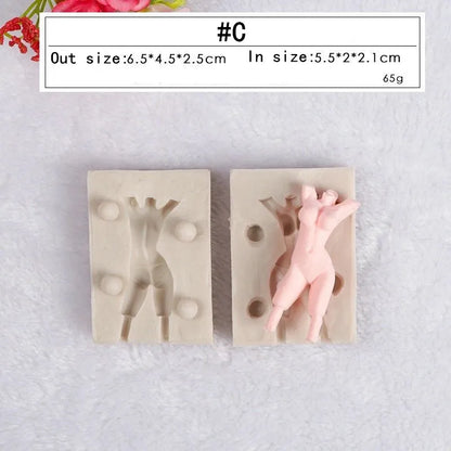 3D Doll Body Silicone Mold Fondant Chocolate Cake Decorating Tool DIY Clay Soft Pottery Doll Human Body Hand and Feet Mold