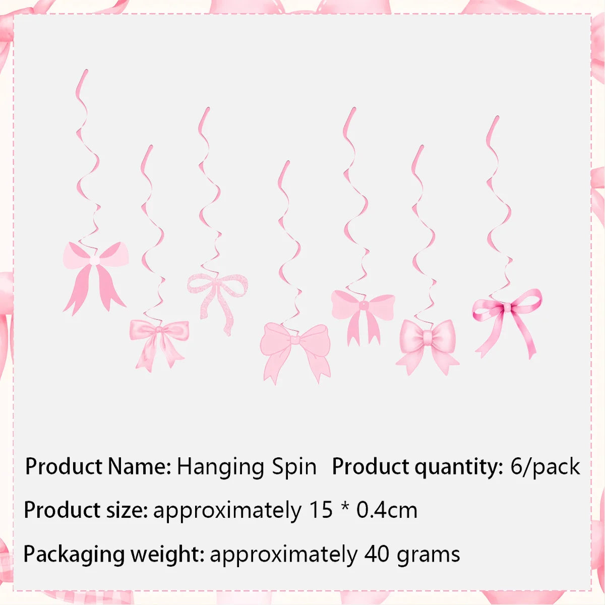 Pink Bow Birthday Theme Party Set Disposable