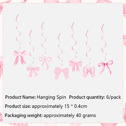 Pink Bow Birthday Theme Party Set Disposable