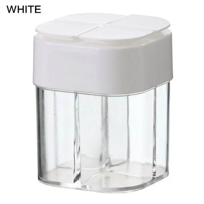 4 In 1 Spice Salt Pepper Transparent Seasoning Shakers jar Gadget with Cover