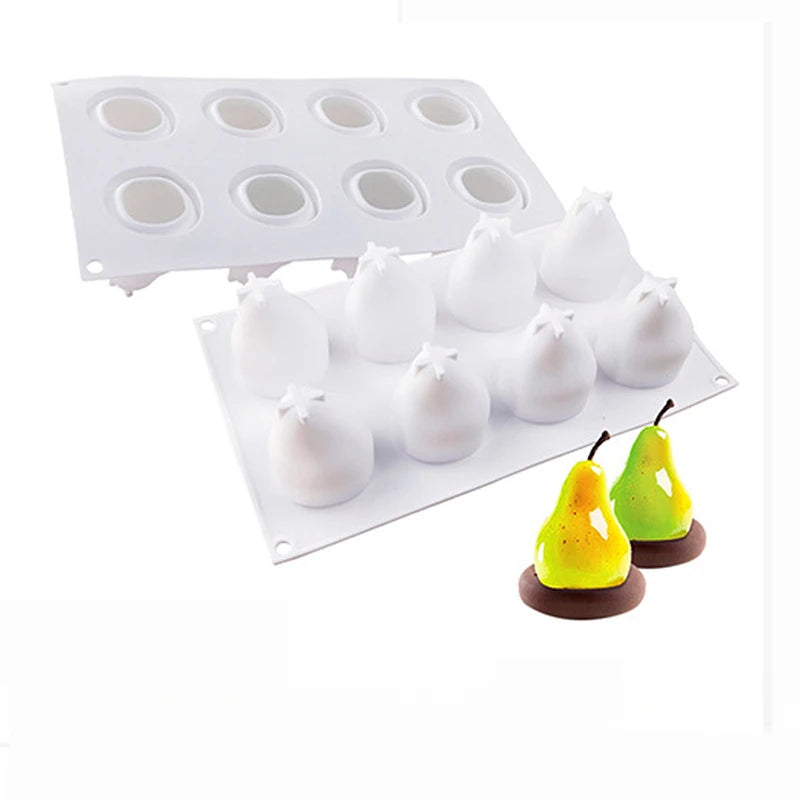 Fruit Series Mango Pear Baking Mousse Cake Silicone Mold Dessert Baking Non stick Durable Easy to Clean French Cake Decoration