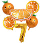 6pcs Orange Foil Balloon with 32inch Number Balloons Summer Themed Fruit Globals Baby Shower Birthday Thankgiving Party Decor