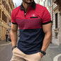 Men's Color Block Short Sleeve Shirt with Chest Pocket - Perfect for Summer Casual Wear