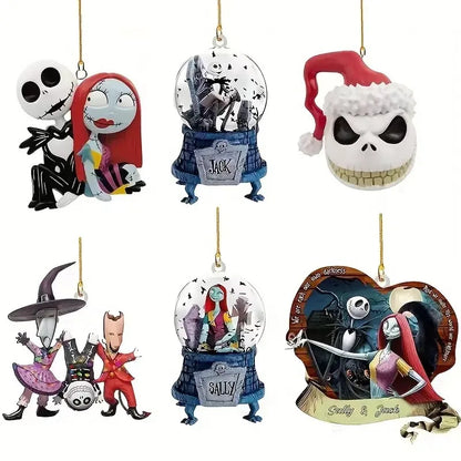 The Nightmare Before Christmas Sally Jack Christmas Tree Decoration Acrylic Hanging Pendant Toys All Saints' Day Decor Gift