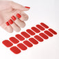 16‑Piece Semi‑Cured Gel Nail Wrap Set – French Pure Color UV Gel Polish Strips, Long‑Wear Nail Extension Decals