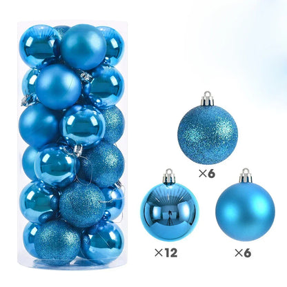 24Pcs 3/4/6CM Christmas Balls Big Ball Christmas Tree Pendant Ornaments for Party Decor 2025 New Year Navidad Gifts Accessory