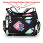 Floral Print Crossbody Bag, Trendy Nylon Shoulder Bag, Women's Multi Layer Messenger Bag For Travel