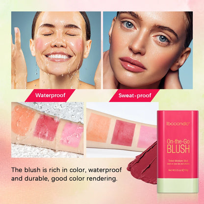 Waterproof High Color Rouge Blusher Cream Stick