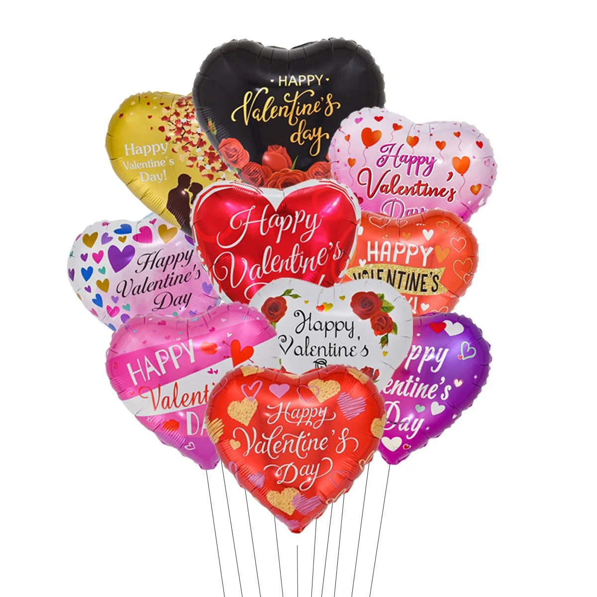 10‑Pack 18" “Te Amo” Heart Foil Balloons – Valentine’s Day & Wedding Helium Decorations