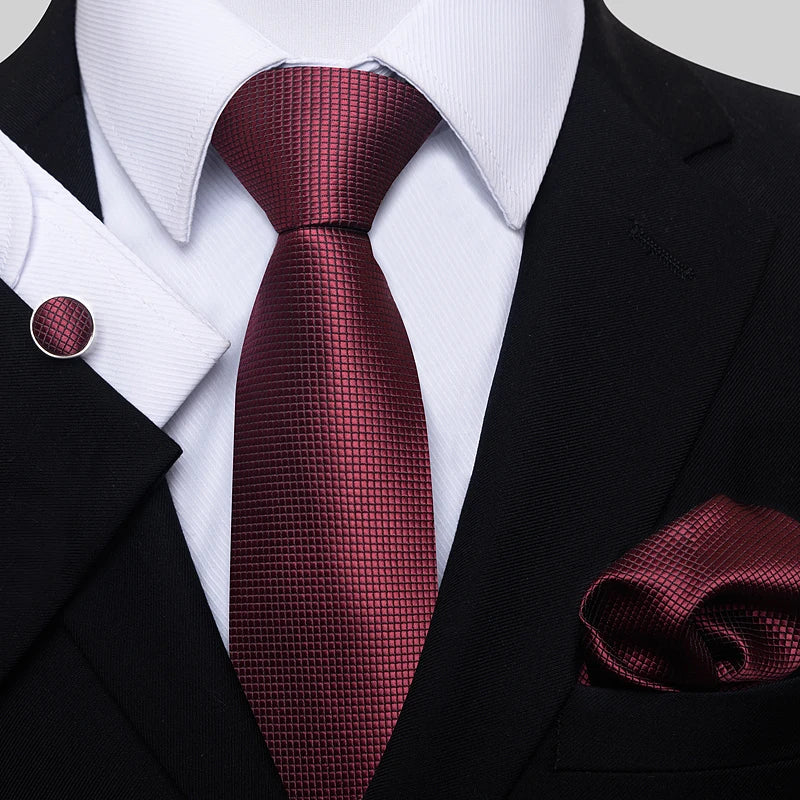 Necktie Pocket Squares Cufflink Set