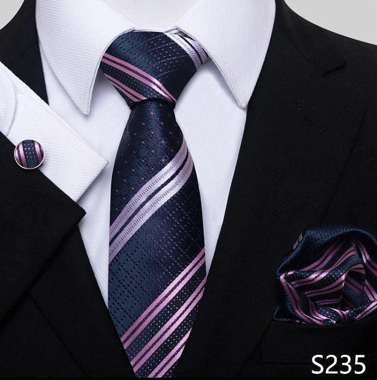 Necktie Pocket Squares Cufflink Set