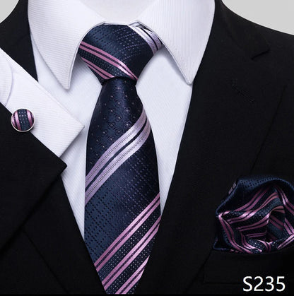 Necktie Pocket Squares Cufflink Set