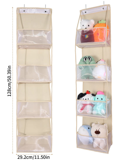 4/6-Tier Hanging Storage Bag Foldable Organizer Over-The-Door Holder For Hair Accessories Snacks Toys Clothes Storage Holder